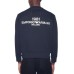 EMPORIO ARMANI SWEATSHIRT GIROCOLLO IN COTONE BLU NAVY CON MAXI LOGO LETTERING RICAMATO IVORY 