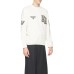 EMPORIO ARMANI SWEATSHIRT GIROCOLLO IN COTONE VANIGLIA CON MAXI PATCH LOGO RICAMATO	