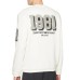 EMPORIO ARMANI SWEATSHIRT GIROCOLLO IN COTONE VANIGLIA CON MAXI PATCH LOGO RICAMATO	