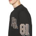 EMPORIO ARMANI SWEATSHIRT GIROCOLLO IN COTONE BLACK CON MAXI PATCH LOGO RICAMATO	