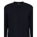 EMPORIO ARMANI PULLOVER EMPORIO  BLU DA UOMO CON LOGO ALL OVER TONO SU TONO 