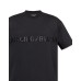 EMPORIO ARMANI T-SHIRT A MANICA CORTA BLU NAVY IN COTONE CON MAXI LOGO RICAMATO TONO SU TONO 