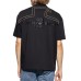 EMPORIO ARMANI T-SHIRT A MANICA CORTA BLACK IN COTONE CON MAXI LOGO RICAMATO TONO SU TONO	