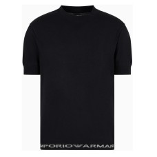 EMPORIO ARMANI T-SHIRT BLACK CON LOGO LETTERING