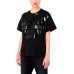 EMPORIO ARMANI T-SHIRT IN COTONE A MANICA CORTA BLACK CON MAXI LOGO STAMPA AQUILA