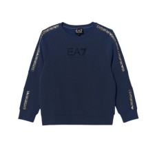 Ea7 Emporio Armani felpa blu da Bimbo con logo nella parte anteriore 