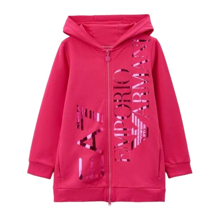 Ea7 Emporio Armani felpa con zip da Bimba fucsia 