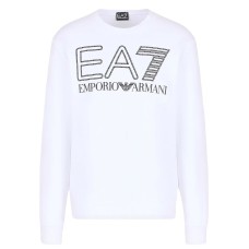 EA7 Emporio Armani felpa bianca a girocollo da Uomo