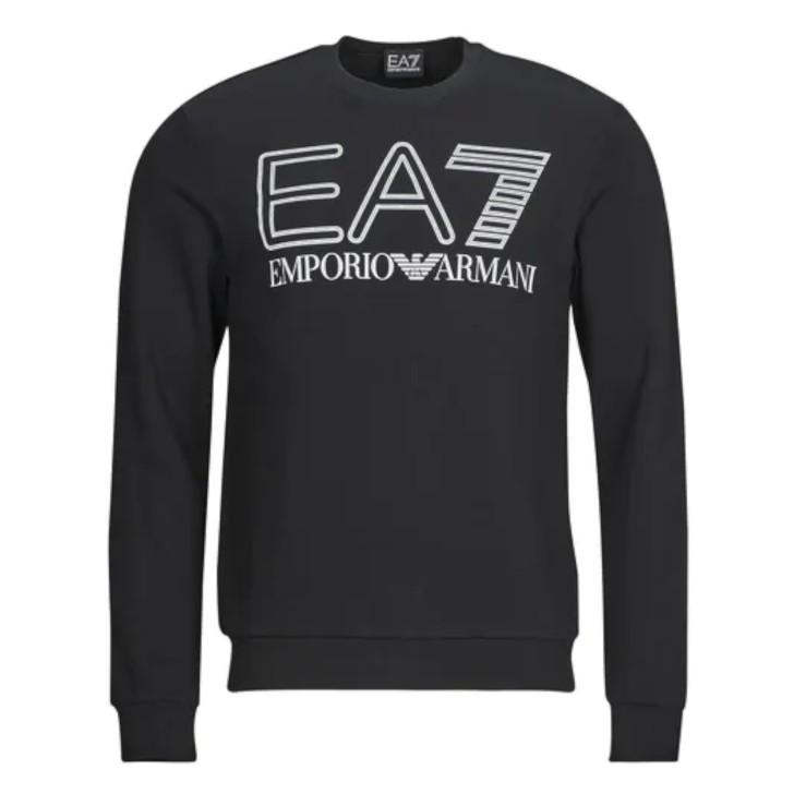 EA7 Emporio Armani felpa nera a girocollo da Uomo 