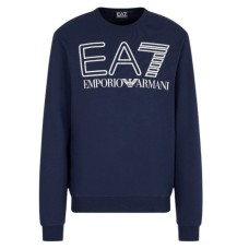 EA7 Emporio Armani felpa blu a girocollo da Uomo