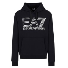 EA7 Emporio Armani felpa nera con cappuccio da Uomo