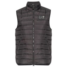 Ea7 Emporio Armani gilet nero con logo nella parte anteriore 