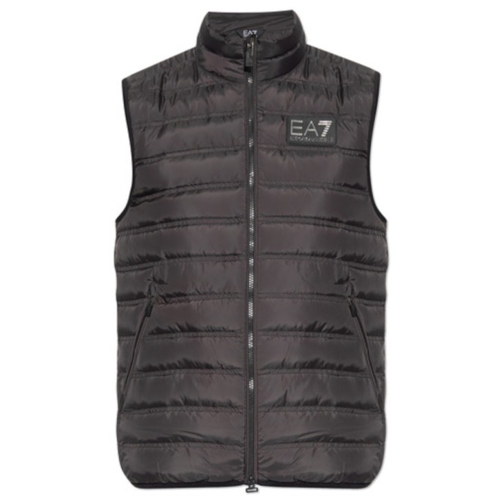 Ea7 Emporio Armani gilet nero con logo nella parte anteriore 