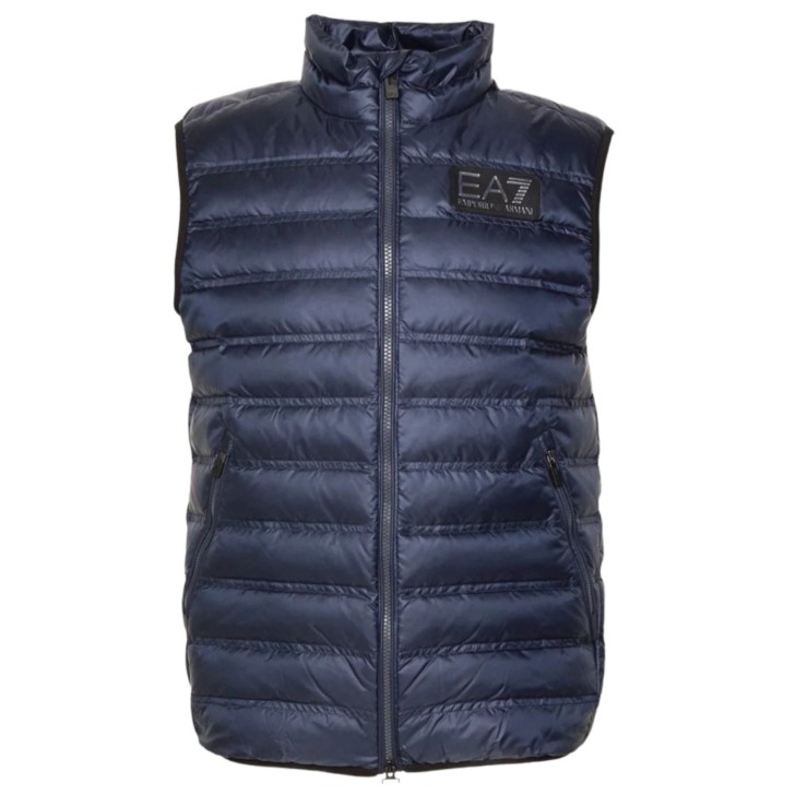 Ea7 Emporio Armani gilet blu da Uomo con logo nella parte anteriore 