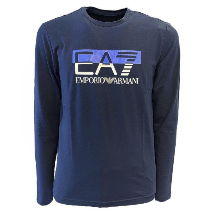 Ea7 Emporio Armani t-shirt a manica lunga da Uomo con logo nella parte anteriore 