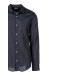 EMPORIO ARMANI CAMICIA IN COTONE A MANICA LUNGA SLIM FIT BLU CON STAMPA POIS ALL OVER