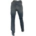 Jeckerson Jeans denim blu cinque tasche con toppe in Alcantara beige