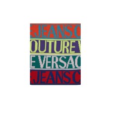 VERSACE JEANS COUTURE SCIARPA IN MISTO LANA UNISEX CON LOGO LETTERING MULTICOLOR ALL OVER