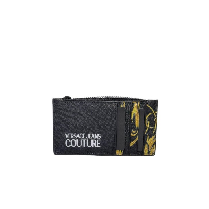 Versace Jeans Couture Porta carte di credito con stampa barocca nera