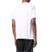 VERSACE JEANS COUTURE T-SHIRT IN JERSEY DI COTONE WHITE A MANICA CORTA CON MAXI STAMPA CENTERED VEMBLEM BLACK