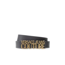 Versace Jeans Couture Cintura nera unisex con logo in metallo 