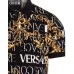 VERSACE JEANS COUTURE POLO IN COTONE A MANICA CORTA BLACK CON STAMPA BAROCCO ALL OVER