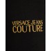 VERSACE JEANS COUTURE PANTALONE JOGGER BLACK DA DONNA CON LOGO LETTERING RICAMATO GOLD