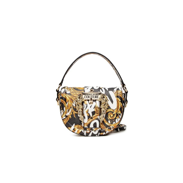 Versace Jeans Couture Borsa Nera da Donna con stampa Logo Space Couture a mano 