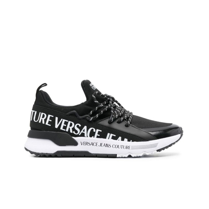 Versace Jeans Couture Sneakers Nera con linguetta e logo lettering