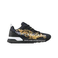 Versace Jeans Couture Sneakers Nera con stampa Logo Space Couture laterale