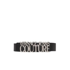 Versace Jeans Couture cintura unisex nera con logo in metallo 