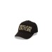 VERSACE JEANS COUTURE CAPPELLO BASEBALL UNISEX BLACK CON LOGO LETTERING GOLD RICAMATO