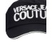 VERSACE JEANS COUTURE CAPPELLO BASEBALL BLACK UNISEX CON LOGO LETTERING RICAMATO WHITE