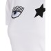 Chiara Ferragni T-shirt slim  bianca in jersey di cotone a manica corta con logo Eyestar	