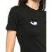 Chiara Ferragni T-shirt slim black in jersey di cotone a manica corta con logo Eyestar	