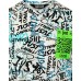 Just Cavalli T-shirt bianca in jersey di cotone con logo lettering multicolore All Over 