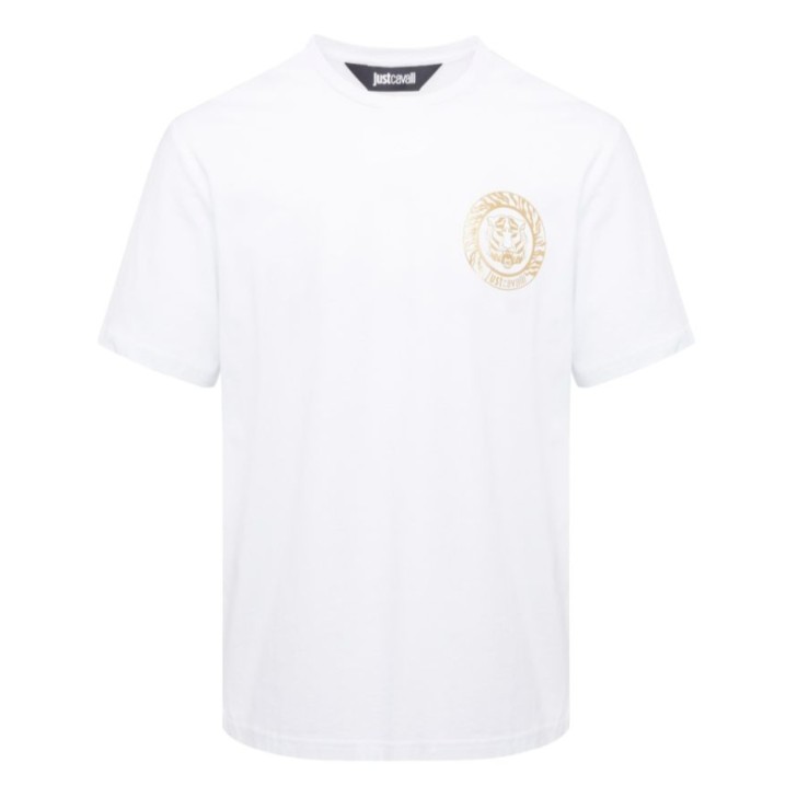 Just Cavalli T-shirt bianca con logo nella parte anteriore