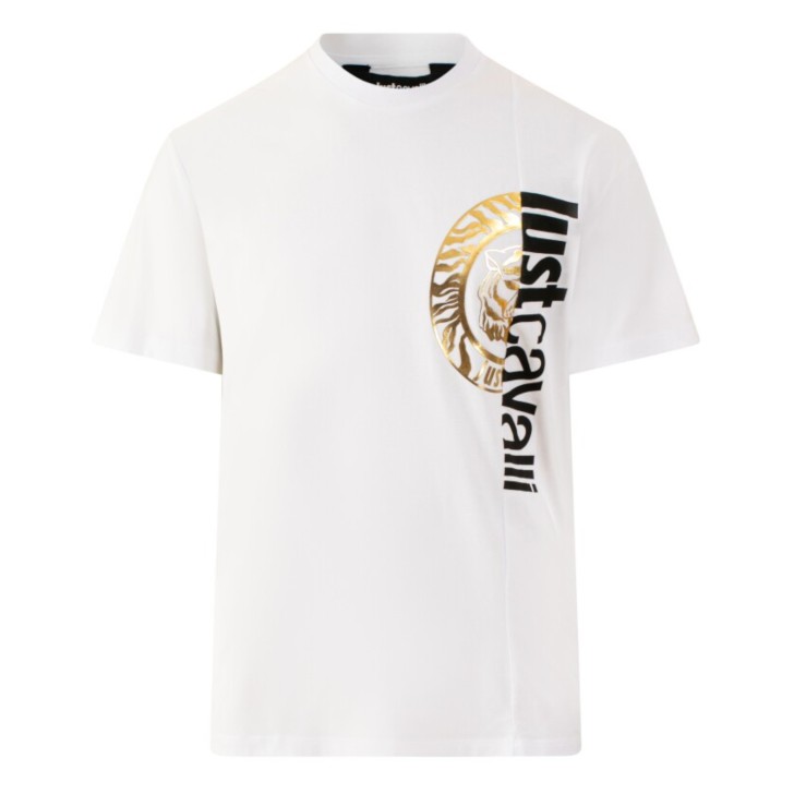 Just Cavalli t-shirt bianca con logo nella parte anteriore 