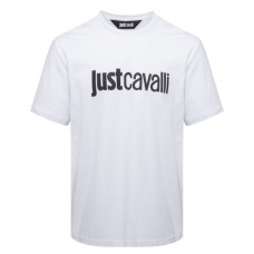 Just Cavalli T-shirt Bianca da Uomo con logo nella parte anteriore