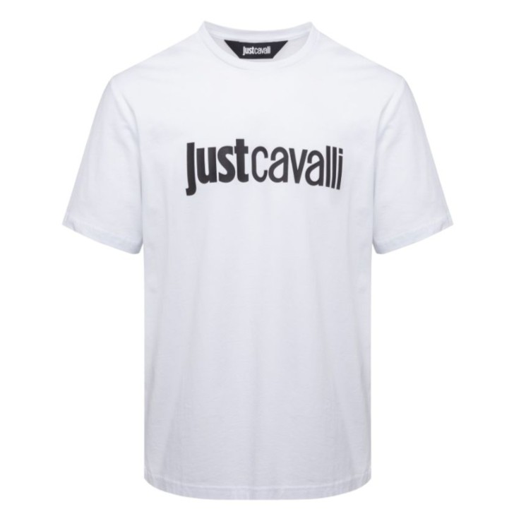 Just Cavalli T-shirt Bianca da Uomo con logo nella parte anteriore