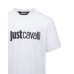 Just Cavalli T-shirt Bianca da Uomo con logo nella parte anteriore