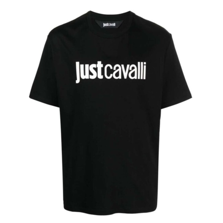 Just Cavalli T-shirt nera da Uomo con logo nella parte anteriore 