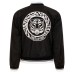 Just Cavalli Giubbotto in nylon nero reversibile nero con logo lettering All Over e stampa