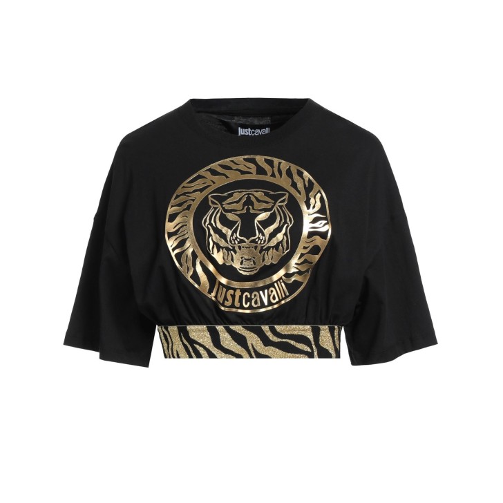 Just Cavalli t-shirt nera con logo nella parte anteriore 