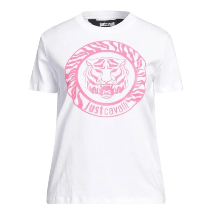 Just Cavalli T-shirt Bianca da Donna con logo nella parte anteriore 