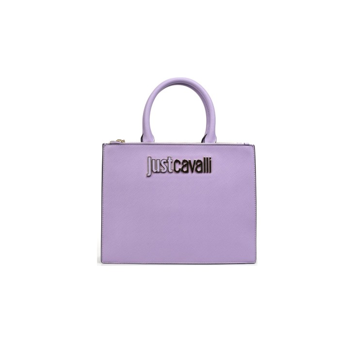 Just Cavalli borsa a mano lilla con logo nella parte anteriore 