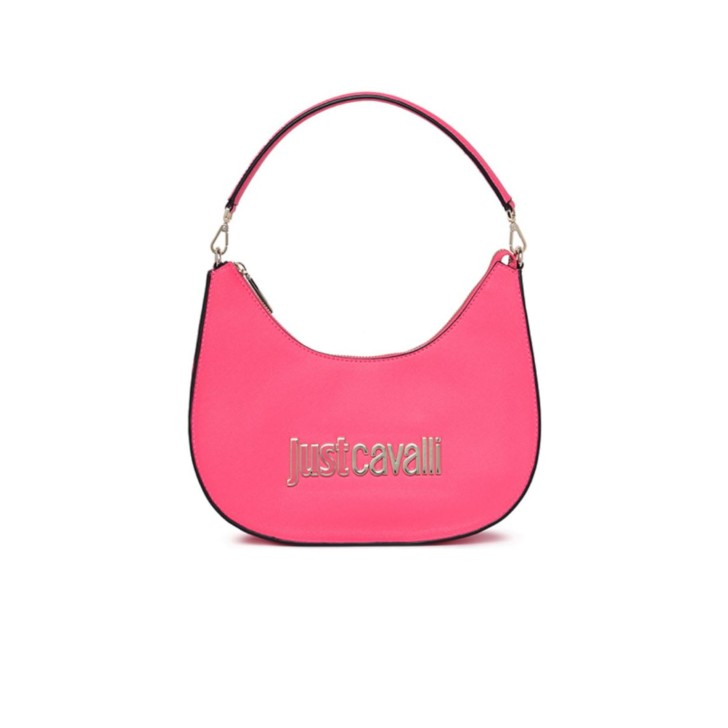 Just Cavalli Borsa a spalla fucsia con logo nella parte anteriore