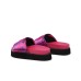 Versace Jeans Couture Ciabatta fucsia in raso con stampa logo couture