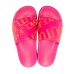 Versace Jeans Couture Ciabatte da Donna fucsia, fascia con logo lettering a contrasto di colore arancione