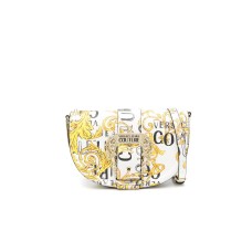 Versace Jeans Couture Borsa a Mano da Donna Bianca con stampa Baroque all over, maxi Fibbia logata 